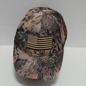 Pugs Wicked camouflage American flag sandstorm embroidery trucker hunter hatOSFM